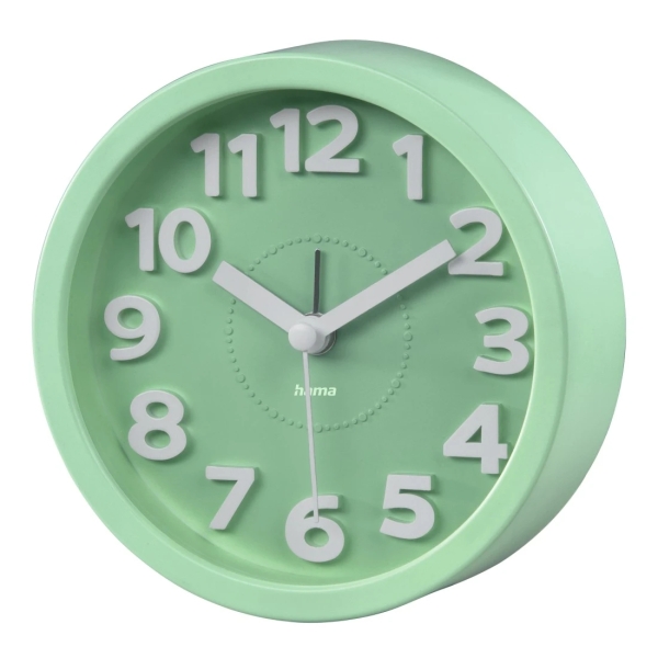 Hama Retro Reloj Despertador Analogico - Estilo Retro - Funciona con 1 Pila AA - 12x4cm - Color Verde