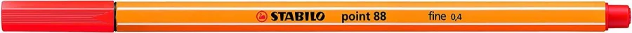 Stabilo Point 88 Rotulador de Punta Fina de Fibra - Trazo de 0.4 mm - Tinta con Base de Agua - Color Carmin · Pack de 10 uds.