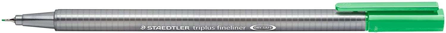 Staedtler Triplus Fineliner 334 Rotulador de Punta Fina - Trazo de 0.3mm - Tinta Base de Agua - Color Verde Palido · Pack de 10 uds.