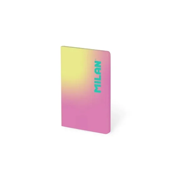 Milan Sunset Libreta Encolada Formato A6 Pautado 1 Linea - 48 Hojas de 95 gr/m2 - Microperforado - Tapa Blanda - Color Rosa/Amarillo