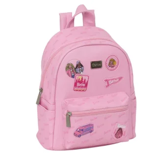 Safta Barbie Mini Mochila - Bolsillo Frontal - Cremallera Doble - Interior Forrado - Hombreras Ajustables - Asa Superior - 9L - 240x120x280mm - Color Rosa