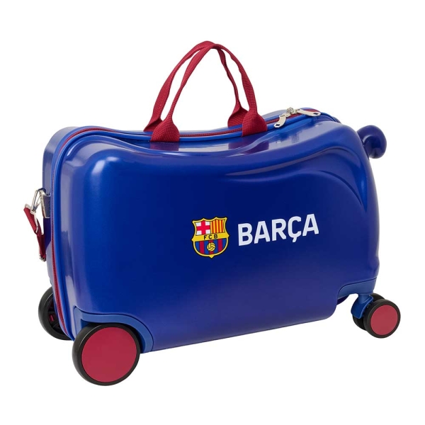 Safta F.C.Barcelona 1ª Equipacion 26/27 Maleta Trolley Infantil - Reposapies - Bandolera Ajustable - Asas de Mano - Tiradores con Ranura para Candado - Interior Forrado - 44x27x21cm - Color Azul Marino