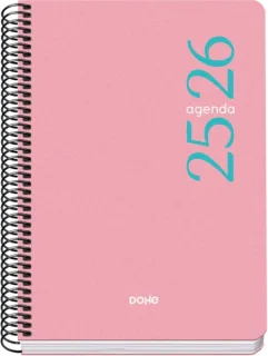 Dohe Esencial Agenda Escolar 25/26 Espiral A5 - Dia Pagina - Papel 70g/m2 - Cubierta en Polipropileno - Color Rosa