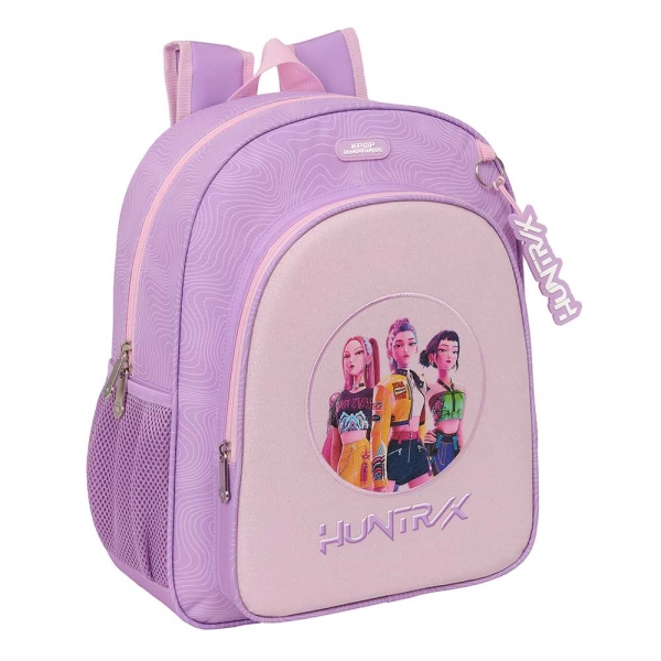 Safta K-Pop Demon Hunters Iconic Mochila - 15L - Adaptable a Carro - Bolsillo Frontal - Portabotellas - Cremallera con Doble Tirador - Asa - Hombreras y Espalda Acolchada - 32x38x12cm - Color Lavanda