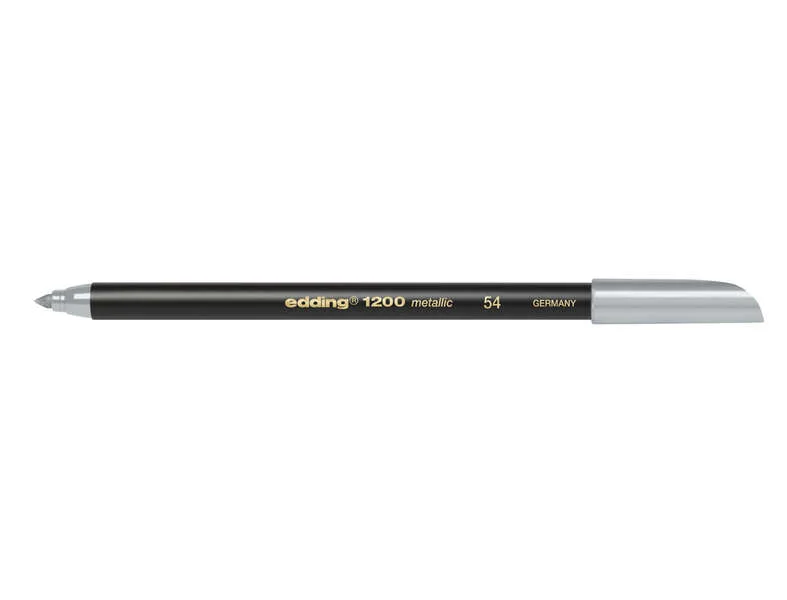Edding 1200 Rotulador - Punta Redonda - Trazo 1mm - Tinta con Base de Agua - Color Plata · Pack de 10 uds.