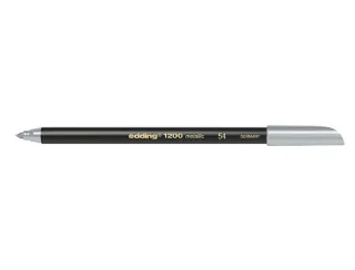 Edding 1200 Rotulador - Punta Redonda - Trazo 1mm - Tinta con Base de Agua - Color Plata · Pack de 10 uds.