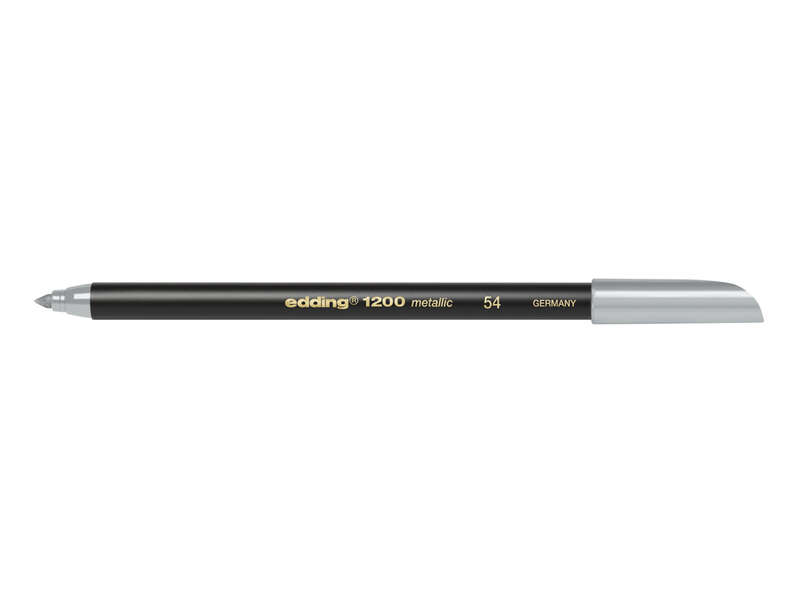Edding 1200 Rotulador - Punta Redonda - Trazo 1mm - Tinta con Base de Agua - Color Plata · Pack de 10 uds.