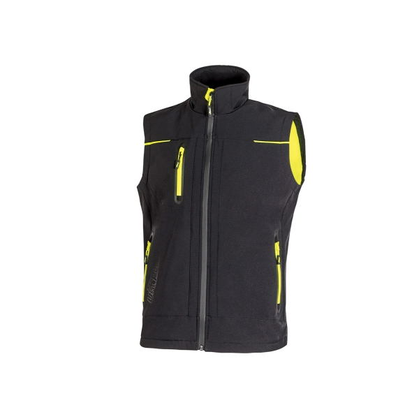 Upower Universe Chaleco Softshell Impermeable - Talla 2XL - Transpirable y Resistente al Viento, Forro Micropolar, Cremallera Impermeable, Bolsillo Free Sound, Detalles Reflectantes, Protecc