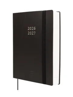 Finocam Mara Agenda de Tapa Flexible Internacional - 18 Meses - 1 Dia por Pagina - Formato Y4 - 120x170mm - Papel de 80g/m2 - Esquinas Microperforadas - Cierre con Goma - Color Negro