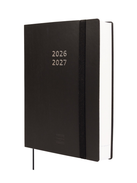 Finocam Mara Agenda de Tapa Flexible Internacional - 18 Meses - 1 Dia por Pagina - Formato Y4 - 120x170mm - Papel de 80g/m2 - Esquinas Microperforadas - Cierre con Goma - Color Negro