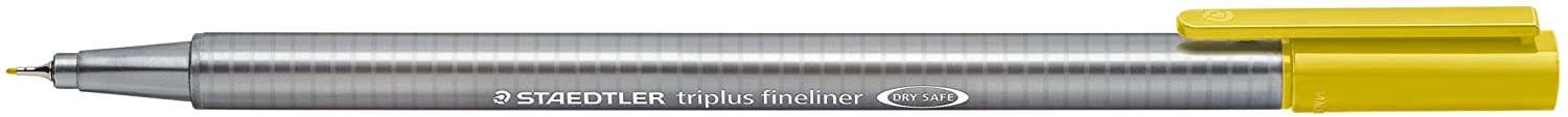 Staedtler Triplus Fineliner 334 Rotulador de Punta Fina - Trazo de 0.3mm - Tinta Base de Agua - Color Mostaza · Pack de 10 uds.