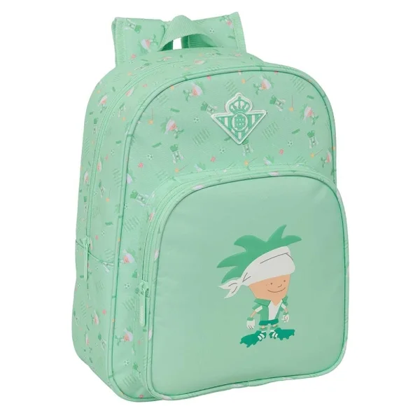 Safta Real Betis Balompie Preescolar Mochila Infantil - Portabotellas - Bolsillo Frontal - Adaptable a Carro - Hombreras Acolchadas - 26x34x11cm - Color Verde