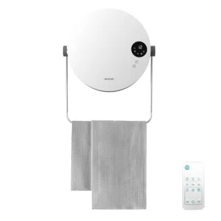 Cecotec ReadyWarm 2000 Round Calefactor Ceramico de Pared - Potencia de 2000W - Control Remoto Incluido - Ajuste de Temperatura - Temporizador de 12h - Cuelgatoallas - Proteccion IP22 - Colo