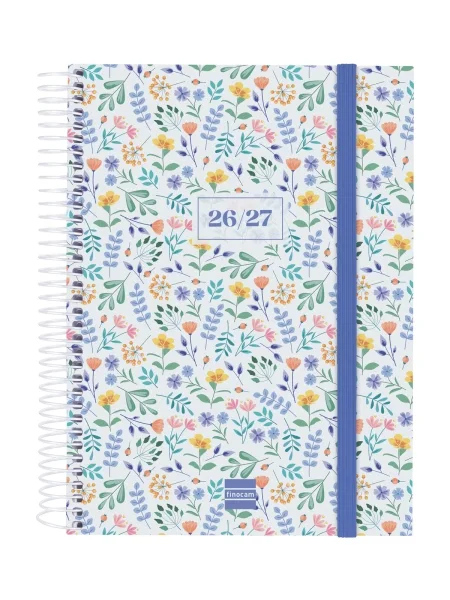 Finocam Secundaria Agenda Escolar 26/27 en Catalan - 1 Dia por Pagina - Formato 4º - 155x212mm - Tapas de Polipropileno - Papel de 80g/m2 - Espiral - Esquinas Microperforadas - Multicolor