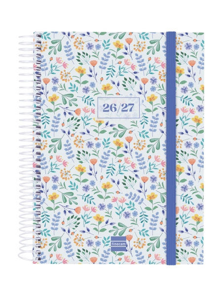Finocam Secundaria Agenda Escolar 26/27 en Catalan - 1 Dia por Pagina - Formato 4º - 155x212mm - Tapas de Polipropileno - Papel de 80g/m2 - Espiral - Esquinas Microperforadas - Multicolor