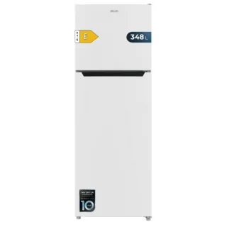Cecotec Bolero CoolMarket 2D 348 NF White E Frigorifico Dos Puertas - Capacidad 348L - Luz LED - Compresor Inverter - Silencioso - Clase E - 59.5x68.5x170cm - Color Blanco