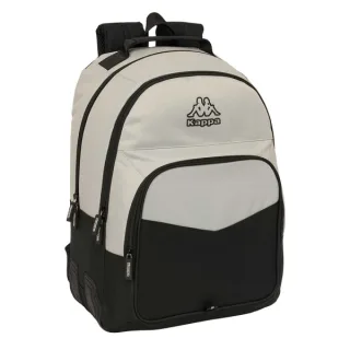 Safta Kappa Grey Mochila con 2 Compartimentos - Antirozaduras - Adaptable a Carro - Bolsillo Frontal - Portabotellas - Tirador Doble - Hombreras Ergonomicas - 320x150x420mm - Color Negro y G