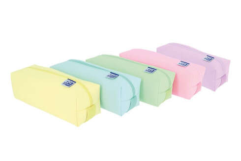 Oxford Kangoo Live & Go Estuche Cuadrado Grande - Material Esponjoso - Goma Elastica para unirlo al Cuaderno - Colores Surtidos Pastel · Pack de 5 uds.