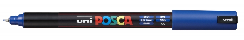 Posca PC-1MR Marcador de Pintura - Punta Roller de Fibra 0.7mm - Linea Extrafina - Tinta Pigmentada Base al Agua - Resistente a la Luz - Color Azul · Pack de 6 uds.
