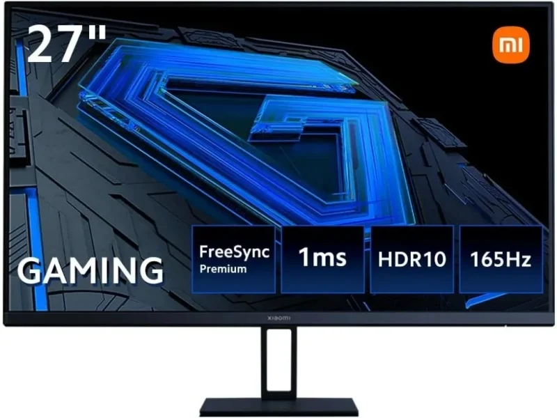 Xiaomi G27i Monitor Gaming LED IPS 27" Full HD 1080p 165Hz FreeSync Premium - Respuesta 1ms - Relacion de Aspecto 16:9 - Angulo de Vision de 178° - HDMI, DisplayPort - VESA 75x75mm
