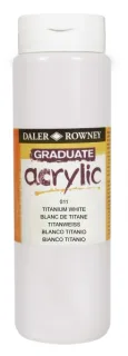 Daler Rowney Graduate Pintura Acrilica - Botella de Plastico - 500ml - Color Blanco Titanio