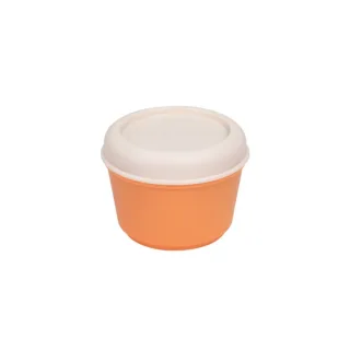Milan The Fun Fiambrera Hermetica Redonda de 0.25L - Libre de BPA - Tapa de Rosca - Apto para Microondas, Lavavajillas y Congelador - 10x7cm - Color Naranja