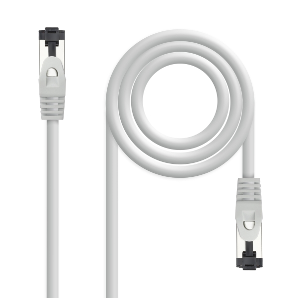 Nanocable Cable Red Latiguillo Cat.8.1 2Ghz LSZH SSTP AWG26 - Longitud 0.5m - Color Gris