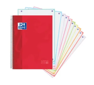 Oxford School Classic A4+ Europeanbook - Tapa Extradura - 150 Hojas - Color Rojo · Pack de 5 uds.