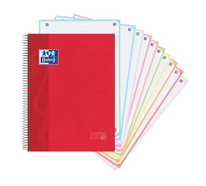 Oxford School Classic A4+ Europeanbook - Tapa Extradura - 150 Hojas - Color Rojo · Pack de 5 uds.