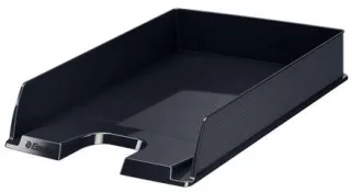 Esselte Europost Vivida Bandeja Portadocumentos - Formato Vertical - A4 - Espacio para Etiqueta Identificativa - Color Negro · Pack de 10 uds.