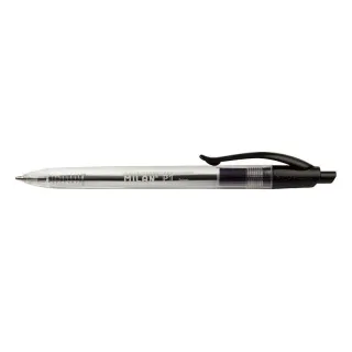 Milan P1 Boligrafo de Bola Retractil - Punta Redonda 1mm - Cuerpo Transparente - Color Negro · Pack de 25 uds.