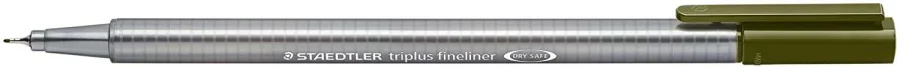 Staedtler Triplus Fineliner 334 Rotulador de Punta Fina - Trazo de 0.3mm - Tinta Base de Agua - Color Verde Oliva · Pack de 10 uds.