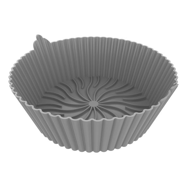 Cecotec Cecofry Bucket Pack de 3 Moldes Circulares para Freidoras de 2 a 4.5L - Silicona de Alta Calidad - Apto para Microondas y Horno - Libre de BPA - Superficie Antiadherente - Color Gris