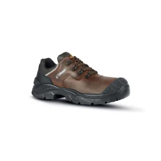 Upower Quebec UK S Calzado de Seguridad Bajos - Talla 35 - Empeine Piel Pull-Up Hidrofugo, Puntera AirToe Composite, Antideslizante, Antiperforacion, Proteccion S3S FO SR - Color Marron