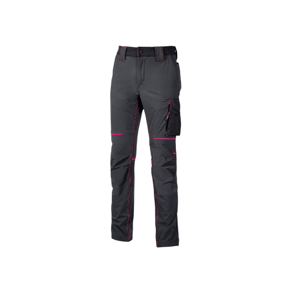 Upower World Lady Pantalon de Tejido U-4 - Talla 2XL - Resistente y Transpirable, Secado Rapido, Multiples Bolsillos Funcionales, Ajuste Retractil, Detalles Reflectantes, Proteccion DPI1 - C