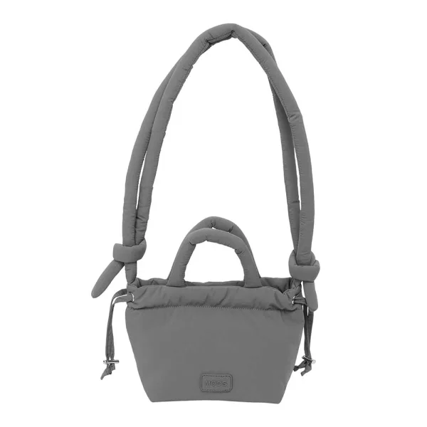 Safta Moos Capsula Grey Bolso Compacto - Cierre de Iman - Cremallera - Cierre con Cordones - Asas Acolchadas - 2.56L - 160x100x160mm - Color Gris