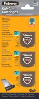 Fellowes Pack de 3 Cuchillas de Repuesto para Cizalla - Corte Microperforado - Corte Plegado - Corte Ondulado - Cuchilla Encapsulada Retractil - Transparente
