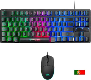 Mars Gaming Combo Gaming MCPTKL - Teclado TKL y Raton Ligero - Iluminacion RGB Breathing & Flow - Tecnologia H-Mech - Hasta 3200 DPI - Switches Mecanicos Huano - Prestaciones Gaming de Alto