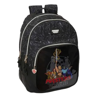 Safta Masters of the Universe Mochila - Adaptable a Carro - Bolsillo Frontal - Portabotellas - Cremallera con Doble Tirador - Asa de Mano - Espalda Acolchada - 32x42x15cm - Color Gris y Negr
