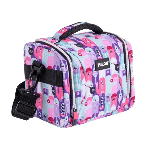 Milan Aliens 2 Bolsa Isotermica Porta Alimentos de 5L - Gran Capacidad - Apertura Total - 24.5x20x16cm - Color Rosa