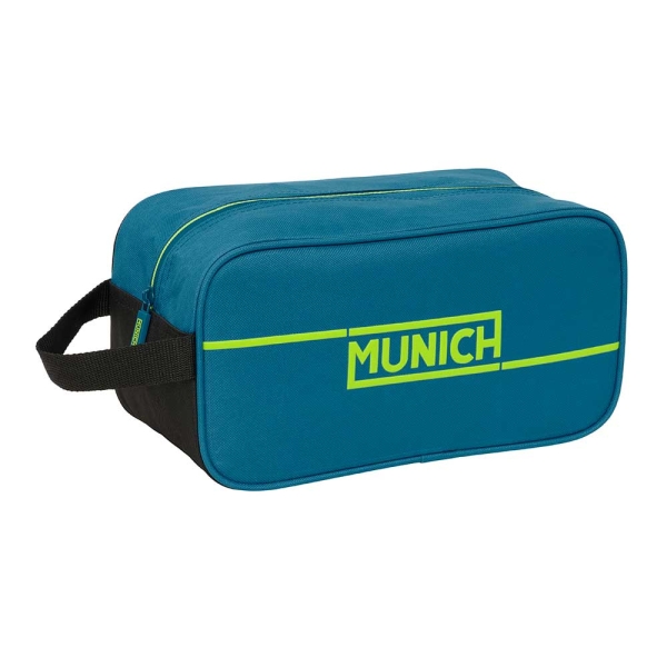 Safta Munich Land Zapatillero - Asa Lateral - 6L - Material Resistente - Facil Transporte - 290x140x150mm - Color Azul Oscuro