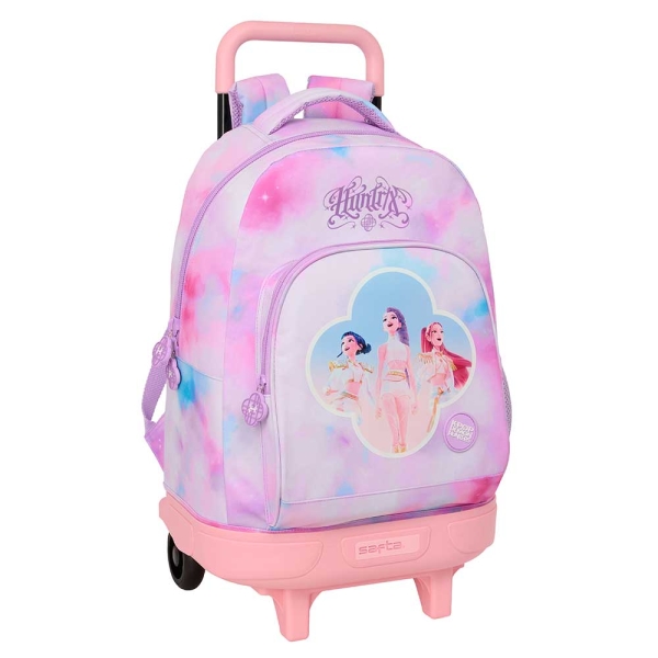 Safta K-Pop Demon Hunters Artist Mochila con Carro - Extraible - 33L - Portabotellas - Tarjeta de Identificacion Personal - Doble Tirador - Asa de Mano - Bolsillo Frontal - 33x45x22cm - Multicolor