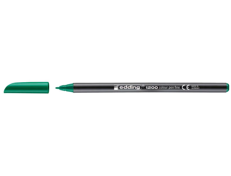 Edding 1200 Rotulador - Punta Redonda - Trazo entre 0.5 y 1 mm. - Tinta con Base de Agua - Color Verde · Pack de 10 uds.