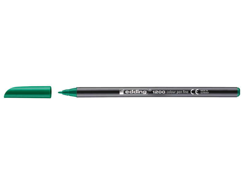 Edding 1200 Rotulador - Punta Redonda - Trazo entre 0.5 y 1 mm. - Tinta con Base de Agua - Color Verde · Pack de 10 uds.
