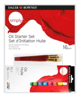 Daler Rowney Simply Pack de 16 Piezas - Pinturas al Oleo - Set de Iniciacion - Colores Surtidos