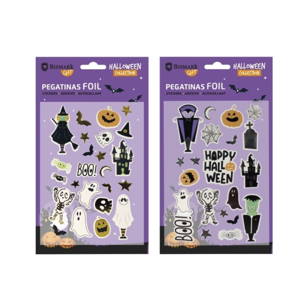 Bismark Pack con Pegatinas para Halloween Foil - Autoadhesivas - 2 Diseños Aleatorios · Pack de 24 uds.