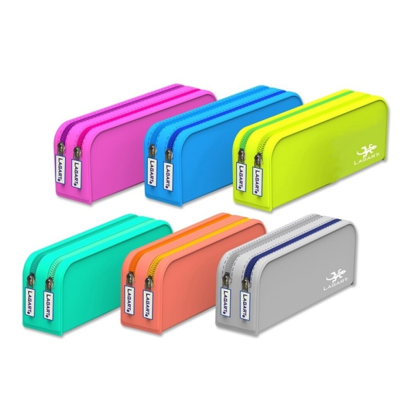 Lagart Portatodo de Silicona con 2 Compartimentos - Colores Surtidos · Pack de 12 uds.