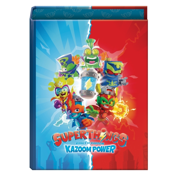 Dohe Superthings Carpeta con 4 Anillas de 40mm - Formato Folio - Guardas Impresas - Cubierta de Carton Plastificado - 26x34x6cm - Multicolor