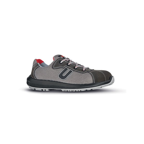 Upower Coal S Calzado de Seguridad Ligeros - Talla 35 - Gamuza Perforada, Transpirables, Puntal AirToe Composite, Antideslizantes, Proteccion S1PS FO SR - Color Gris