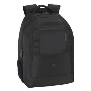 Safta F.C.Barcelona Premium Mochila para Portatil hasta 15.6" - Bolsillo para Tablet - Ergonomica - Alojamiento para Gafas - Cremalleras para Candado - 21L - 300x160x430mm - Color Negro